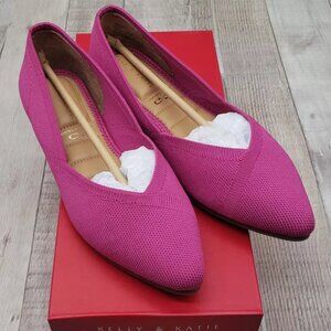 NIB Kelly & Katie Jayde Ballet Flat Shoes Cushioned Almond Toe Pink Fuchsia 6.5M